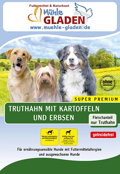 Gladen Truthahn Mit Kartoffel & Erbsen 2er-Pack 30kg 3 Gladen Truthahn Mit Kartoffel & Erbsen 2er-Pack 30kg