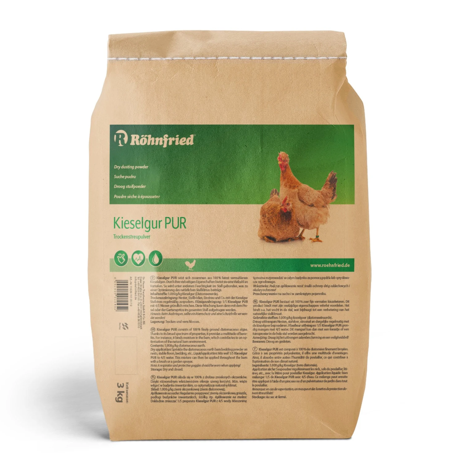 Röhnfried Kieselgur PUR 3kg 3 Röhnfried Kieselgur PUR 3kg